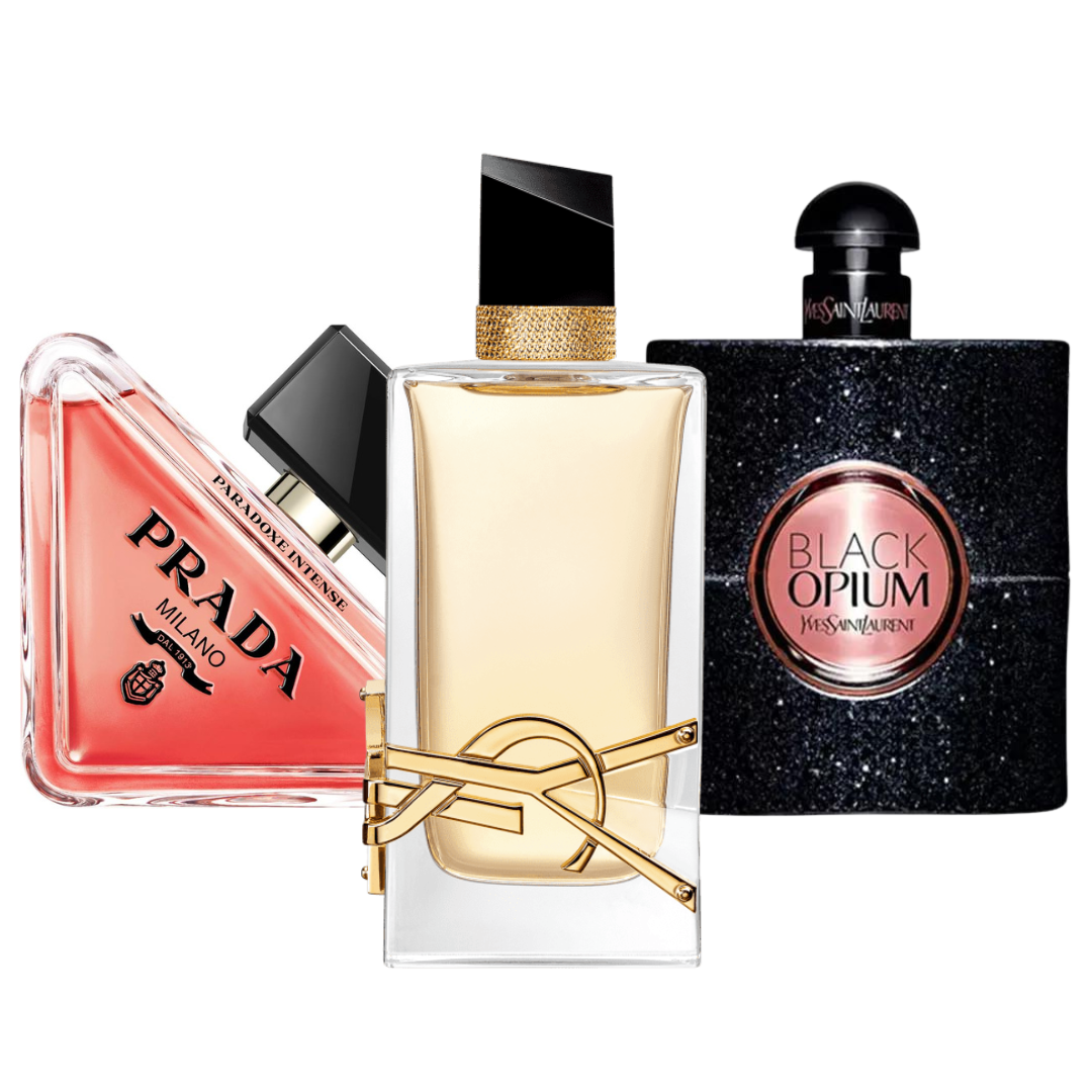 BLACK FRIDAY Combo com 3 perfumes: Prada Paradoxe, Black Opium Yves Saint Laurent e Libre - 100ml