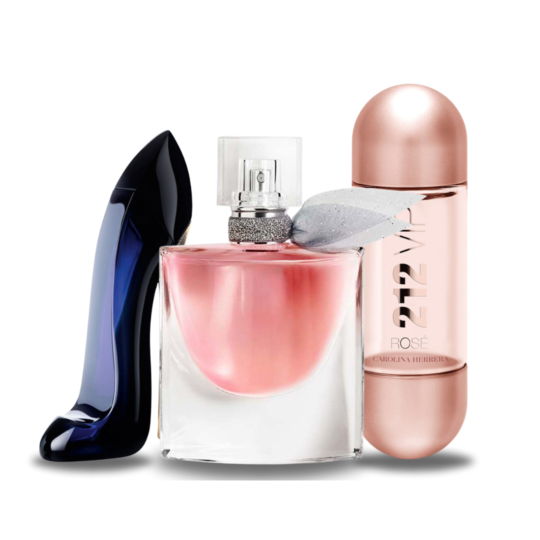 BLACK FRIDAY Combo de 3 Perfumes: Carolina Herrera GOOD GIRL, Lancôme LA VIE EST BELLE e Carolina Herrera 212 VIP ROSÉ - 100ml
