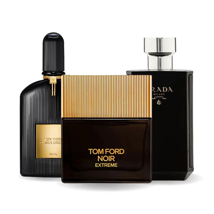 Combo Black Friday com 3 perfumes: Tom Ford Orchidea Nera, Tom Ford Noir Extreme e Prada L'Homme Prada Intense - 100ml