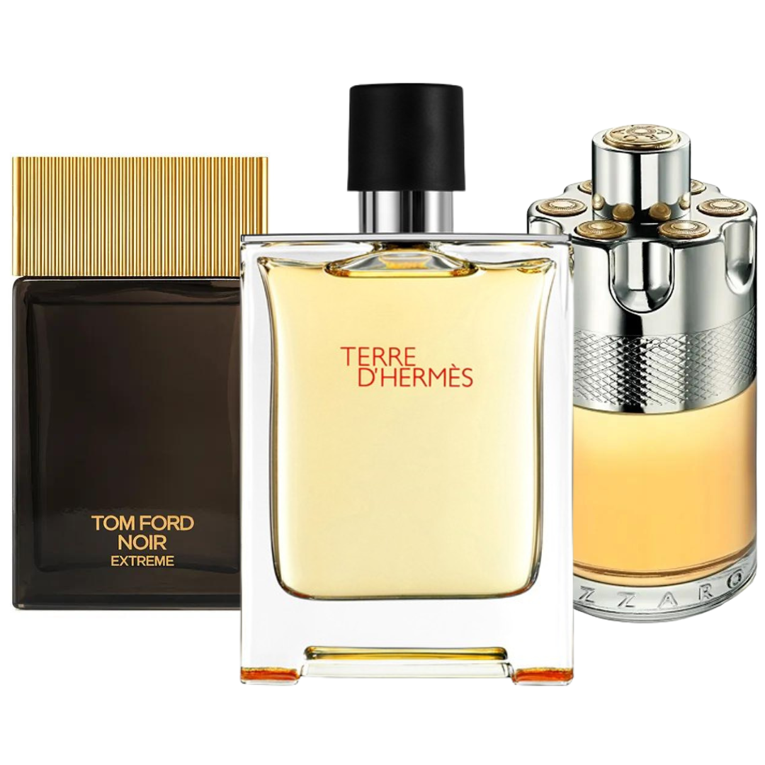 BLACK FRIDAY Combo de 3 Perfumes: Terre d’Hermès, Azzaro Wanted e Tom Ford Noir Extreme - 100ml